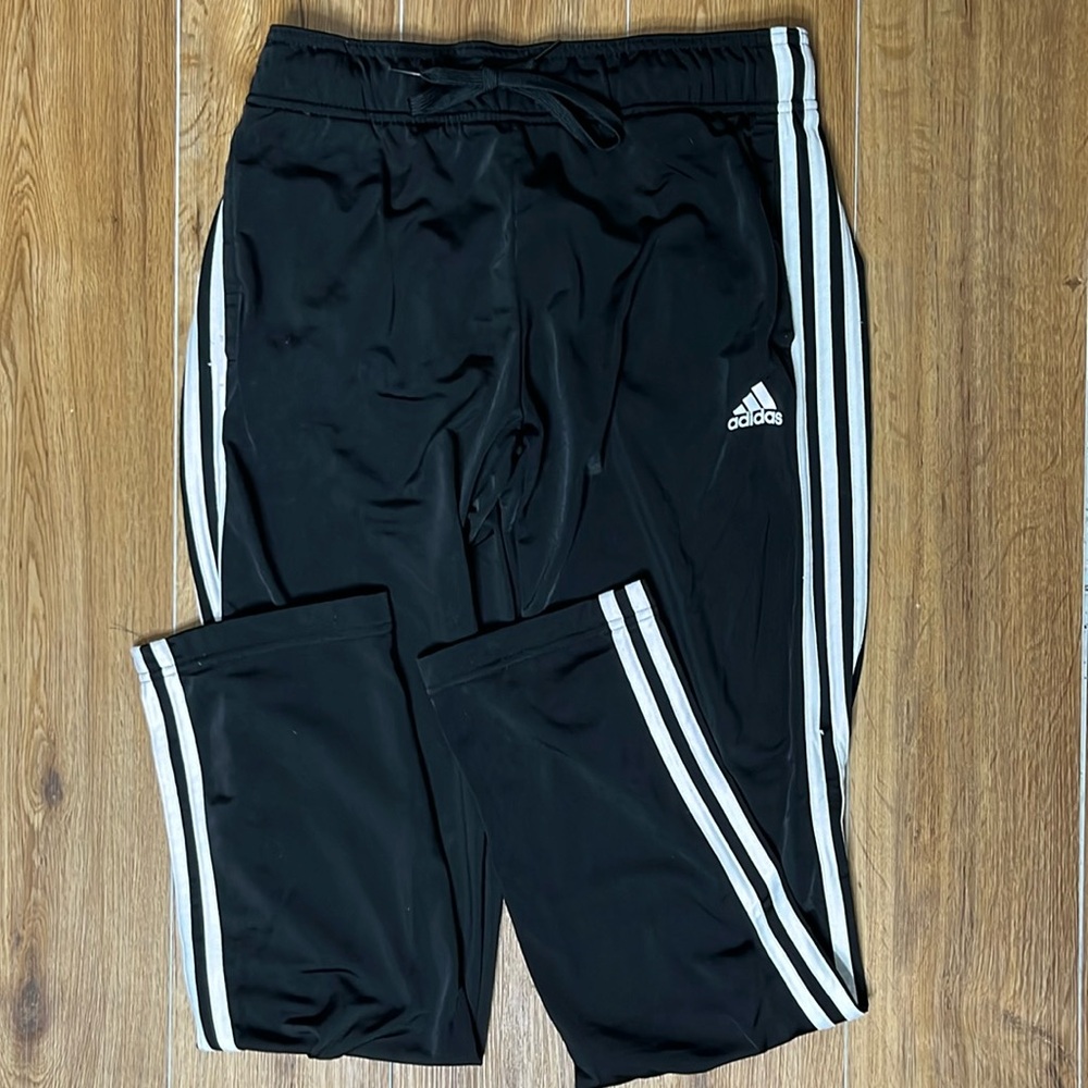 Adidas Primegreen style Black Jogger Pants White Stripe MEDIUM NWOT